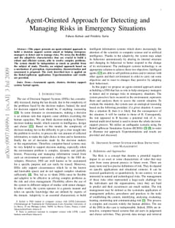 Agent-Oriented Approach for Detecting and Managing Risks in Emergency
  Situations