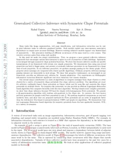 Generalized Collective Inference with Symmetric Clique Potentials