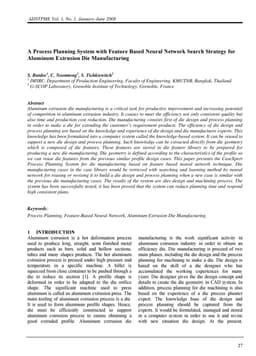 A process planning system with feature based neural network search
  strategy for aluminum extrusion die manufacturing