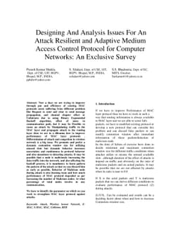 Design and Analysis of an Attack Resilient and Adaptive Medium access
  Control Protocol for Computer Networks