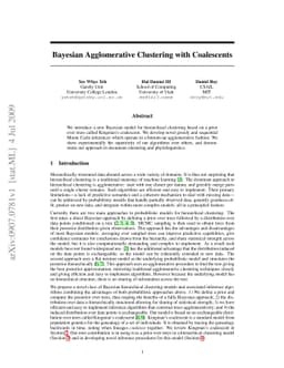 Bayesian Agglomerative Clustering with Coalescents