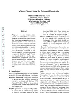 A Noisy-Channel Model for Document Compression