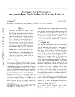 Learning as Search Optimization: Approximate Large Margin Methods for
  Structured Prediction