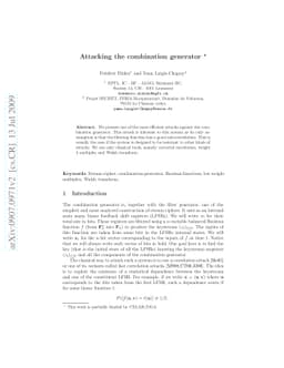 Attacking the combination generator