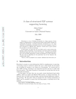 A class of structured P2P systems supporting browsing