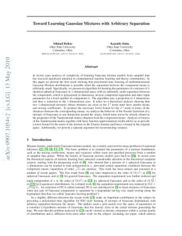 Learning Gaussian Mixtures with Arbitrary Separation