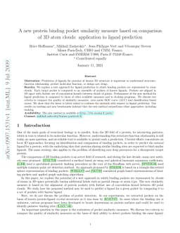 A new protein binding pocket similarity measure based on comparison of
  3D atom clouds: application to ligand prediction