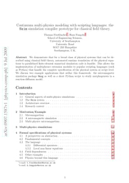 Continuum multi-physics modeling with scripting languages: the Nsim
  simulation compiler prototype for classical field theory