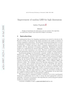 Improvement of random LHD for high dimensions