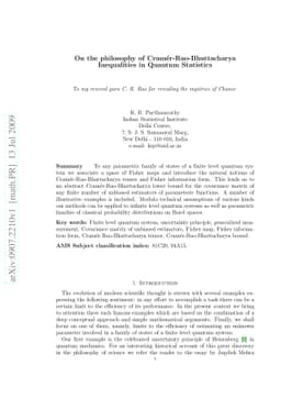 On the philosophy of Cramér-Rao-Bhattacharya Inequalities in Quantum
  Statistics