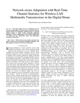 Network-aware Adaptation with Real-Time Channel Statistics for Wireless
  LAN Multimedia Transmissions in the Digital Home