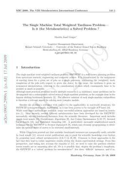 The Single Machine Total Weighted Tardiness Problem - Is it (for
  Metaheuristics) a Solved Problem ?