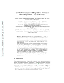 On the Convergence of Population Protocols When Population Goes to
  Infinity