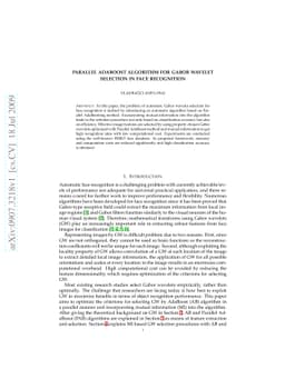 Parallel AdaBoost Algorithm for Gabor Wavelet Selection in Face
  Recognition