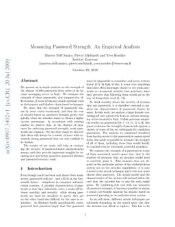 Measuring Password Strength: An Empirical Analysis