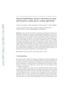 SparseCodePicking: feature extraction in mass spectrometry using sparse
  coding algorithms