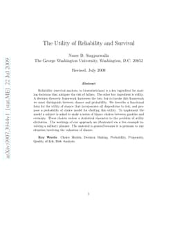 The Utility of Reliability and Survival