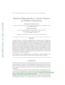 Relativized hyperequivalence of logic programs for modular programming