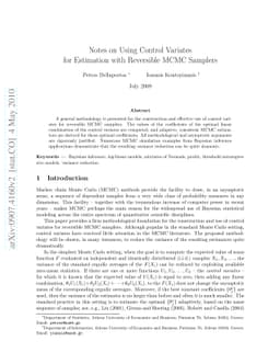 Notes on Using Control Variates for Estimation with Reversible MCMC
  Samplers
