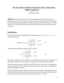 The Basic Discrete Hilbert Transform with an Information Hiding
  Application