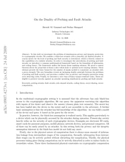 On the Duality of Probing and Fault Attacks