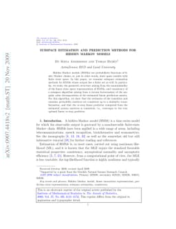 Subspace estimation and prediction methods for hidden Markov models