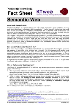 Fact Sheet on Semantic Web