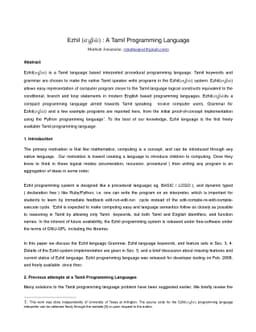 Ezhil: A Tamil Programming Language