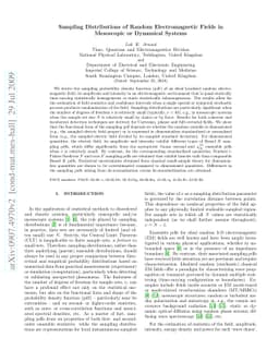 Sampling Distributions of Random Electromagnetic Fields in Mesoscopic or
  Dynamical Systems