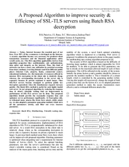 A Proposed Algorithm to improve security & Efficiency of SSL-TLS servers
  using Batch RSA decryption