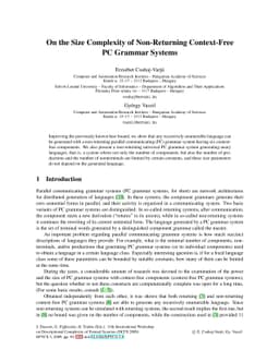 On the Size Complexity of Non-Returning Context-Free PC Grammar Systems