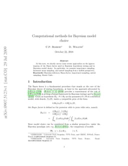 Computational methods for Bayesian model choice