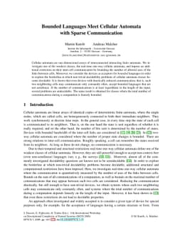 Bounded Languages Meet Cellular Automata with Sparse Communication