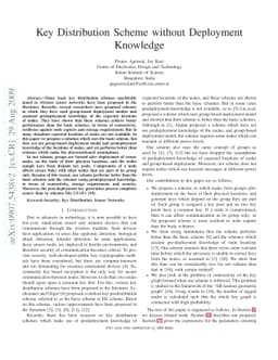 Key Distribution Scheme without Deployment Knowledge