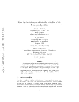 How the initialization affects the stability of the k-means algorithm