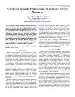 Complete Security Framework for Wireless Sensor Networks