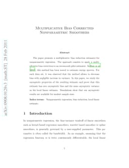 Multiplicative Bias Corrected Nonparametric Smoothers