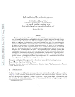 Self-stabilizing Byzantine Agreement