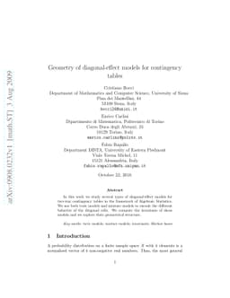 Geometry of diagonal-effect models for contingency tables