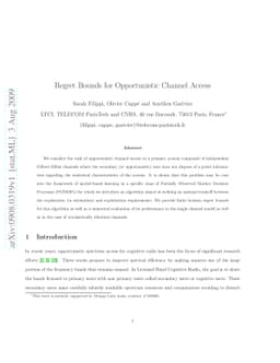 Regret Bounds for Opportunistic Channel Access