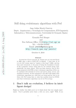 Still doing evolutionary algorithms with Perl