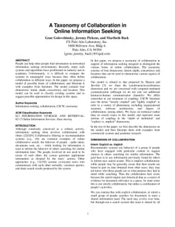 A Taxonomy of Collaboration in Online Information Seeking
