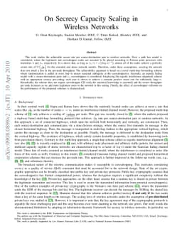 On Secrecy Capacity Scaling in Wireless Networks