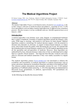 The Medical Algorithms Project