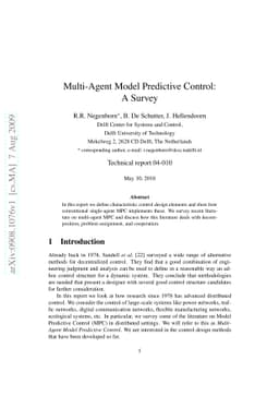 Multi-Agent Model Predictive Control: A Survey