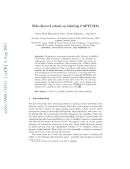 Side-channel attack on labeling CAPTCHAs