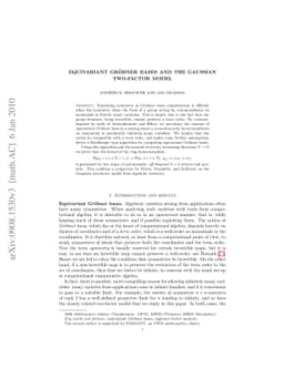 Equivariant Groebner bases and the Gaussian two-factor model