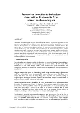 From error detection to behaviour observation: first results from screen
  capture analysis