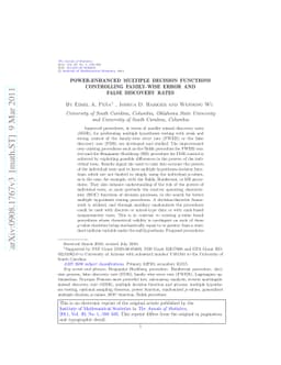 Power-enhanced multiple decision functions controlling family-wise error
  and false discovery rates
