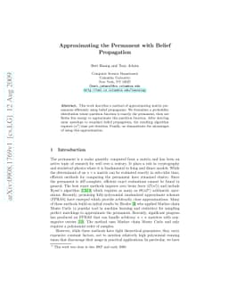 Approximating the Permanent with Belief Propagation
